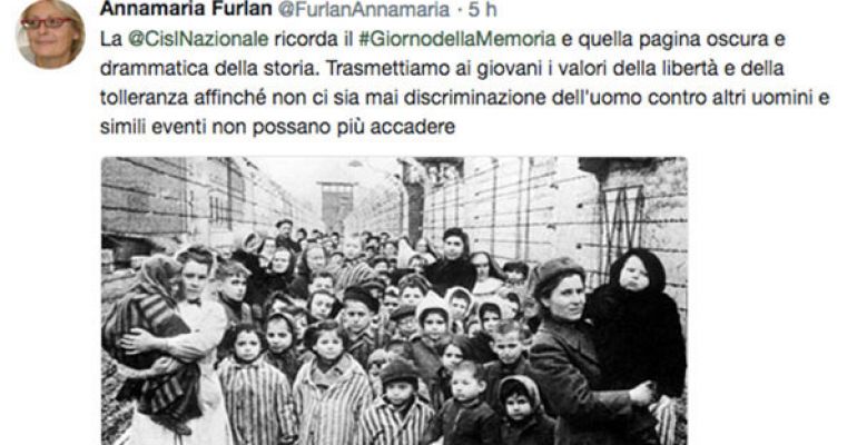 Giorno della Memoria, Furlan,trasmettiamo a giovani valori libertà tolleranza