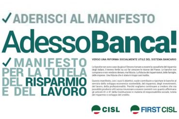 Paganessi, First Cisl Bergamo, AdessoBanca! per una riforma etica e socialmente utile