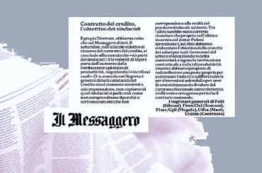 Ccnl Abi, i segretari generali replicano al Messaggero