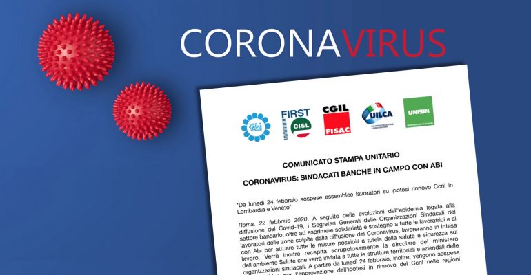 Coronavirus, i sindacati delle banche in campo con Abi