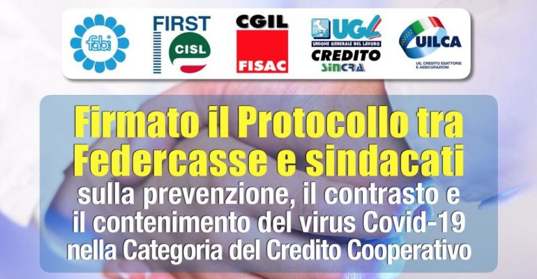 Protocollo Federcasse Sindacati per la salute di tutte le persone