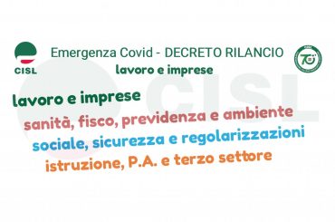 Decreto Rilancio, il volantino della Cisl