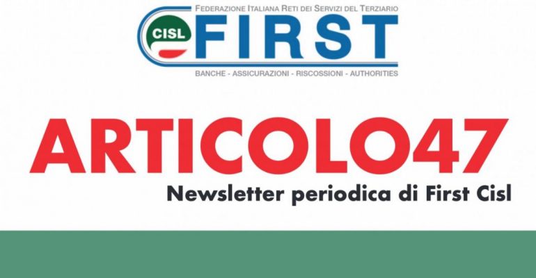 ARTICOLO47, la newsletter First Cisl di novembre 2020
