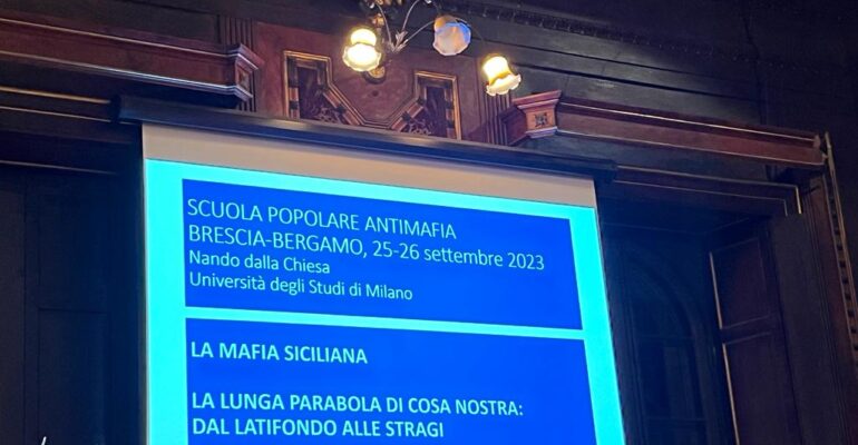 Scuola Popolare Antimafia, a Bergamo il prof. Nando della Chiesa
