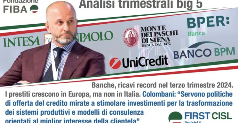 Banche, ricavi record nel terzo trimestre 2024. I prestiti crescono in Europa, ma non in Italia
