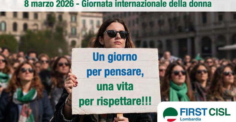 Non solo 8 marzo, l’impegno di First Cisl è quotidiano