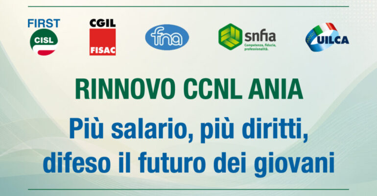 Assicurativi, rinnovato Ccnl Ania: più salario, più diritti, difeso il futuro dei giovani