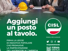 Cisl, proposta di legge sulla partecipazione, 13 luglio raccolta firme a Monza