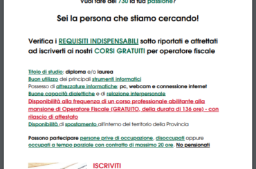 Caf Cisl, opportunità di lavoro e formativa