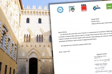 Mps, i segretari generali chiedono al Ministro Franco un incontro urgente