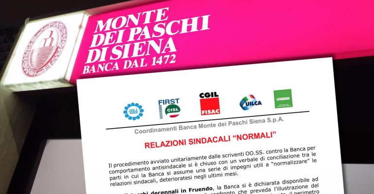 Mps, relazioni sindacali “normali”