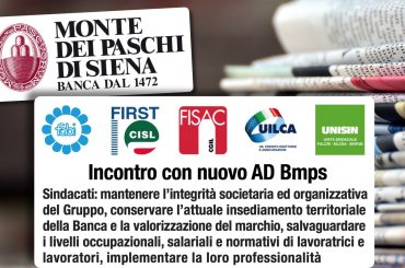Primo incontro in Mps, sindacati a Lovaglio, aperti al confronto ma totale chiarezza su obiettivi del Gruppo