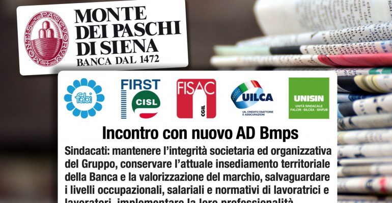 Primo incontro in Mps, sindacati a Lovaglio, aperti al confronto ma totale chiarezza su obiettivi del Gruppo