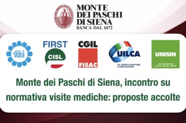 Monte dei paschi, incontro su normativa visite mediche: proposte accolte
