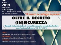 Iniziativa unitaria CGIL, CISL e UIL a Parma: “Oltre il Decreto In-Sicurezza”