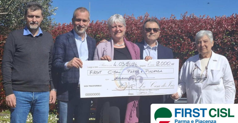 First Cisl Parma e Piacenza dona 2mila euro alla Casa di Iris