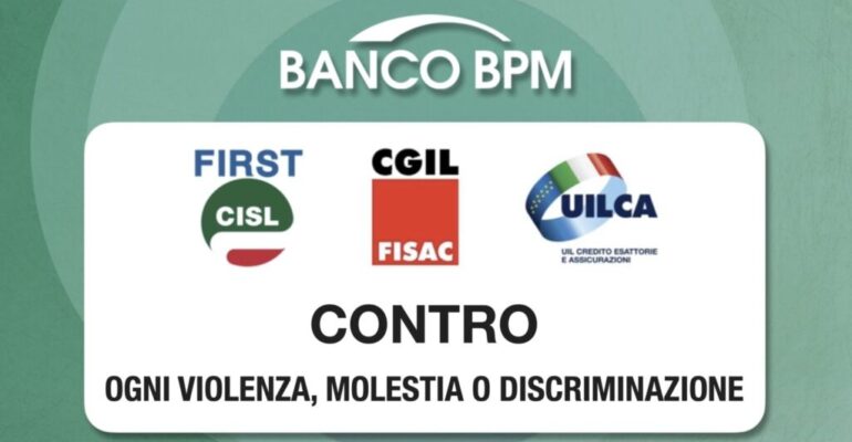 Banco Bpm, contro ogni violenza, molestia o discriminazione