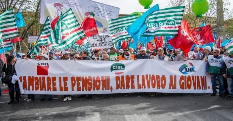 Sabato 14 Cgil Cisl Uil in piazza