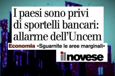 Il Novese, studio First Cisl, Uncem, senza banche a rischiare sono gli anziani