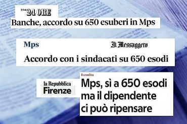 First Cisl, accordo esodi volontari Mps, ripristinati fondamentali meccanismi