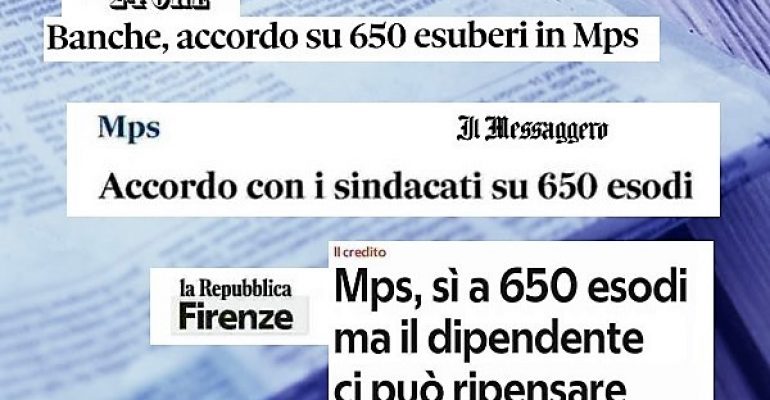 First Cisl, accordo esodi volontari Mps, ripristinati fondamentali meccanismi