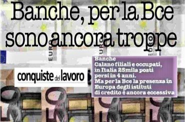 Conquiste del Lavoro e studio First Cisl su riduzione sportelli e dipendenti