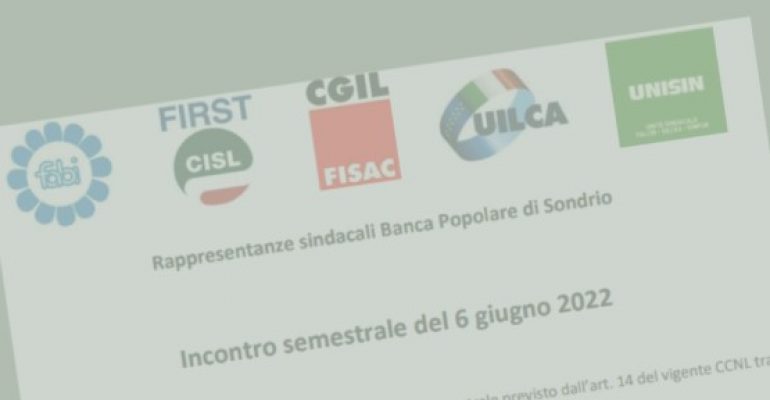 Pop Sondrio, incontro semestrale con i sindacati