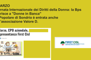 Popolare di Sondrio, adesione alla Carta “Donne in banca”,  Siniscalchi (First Cisl Bps): ora spazio alla contrattazione