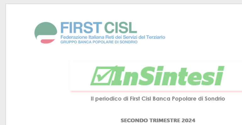 Online il secondo numero del 2024 di InSintesi, il periodico curato da First Cisl Pop Sondrio