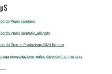 Premio variabile di risultato 2024 e piano sanitario, online i verbali d’intesa sindacale