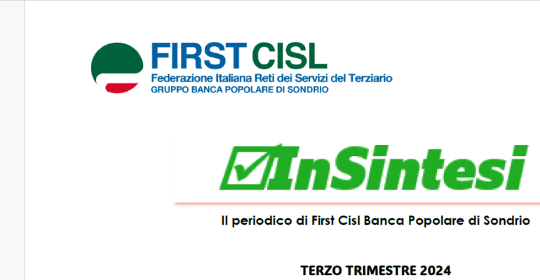 Online il terzo numero del 2024 di InSintesi, il periodico curato da First Cisl Pop Sondrio