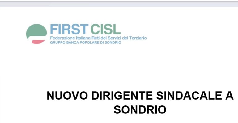 Guido Brambilla, nuovo dirigente sindacale First Cisl Pop Sondrio