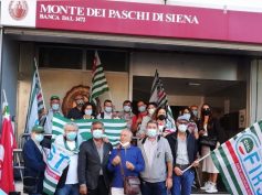 Mps mobilitazione nazionale, presidio di protesta a Bari