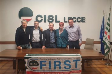 First Cisl Lecce, nuovo Coordinatore Maurizio Armenise, con lui Colella, Eletto, Mazzei e Mummolo