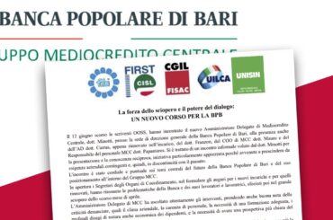 Popolare Bari, riaperto il dialogo, ma si riparte dalle ragioni dello sciopero