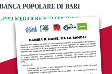 Pop Bari cambia nome, qual è il progetto? In mancanza di risposte continuerà la mobilitazione