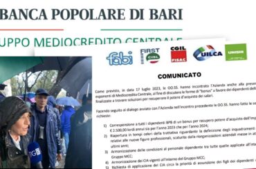 Sanseverino First Cisl, il risanamento della Pop di Bari passa per il riconoscimento dei sacrifici dei lavoratori