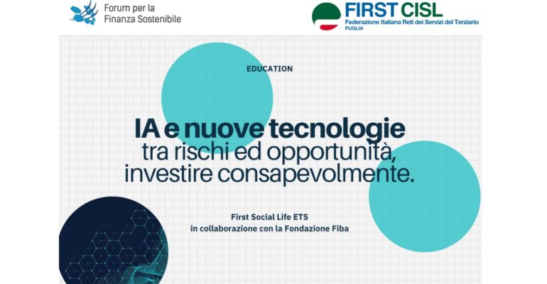 First Cisl Puglia, Convegno a Bari “Intelligenza artificiale (IA) e nuove tecnologie: tra rischi ed opportunità, investire consapevolmente”