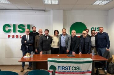 Congresso First Cisl Banca Popolare Pugliese: riconfermato Antonio Pica segretario responsabile. Con lui Mazzei, Rizzello e Lombardi