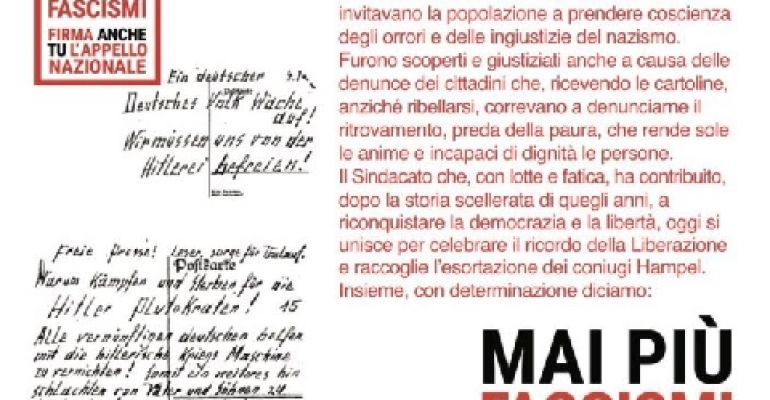 25 aprile 2018: Mai più fascismi