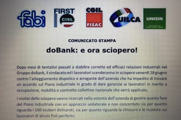 doBank, o meglio, doValue – comunicato stampa delle Segreterie Nazionali