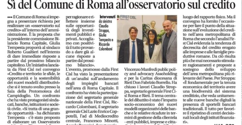 Convegno First Cisl di Roma e Rieti 29 ottobre