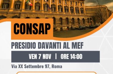Roma, presidio delle lavoratrici e dei lavoratori CONSAP davanti al MEF