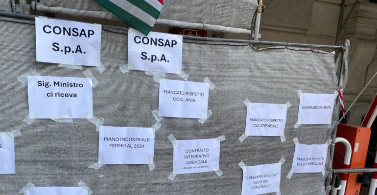 Lavoratrici e lavoratori Consap nuovamente in agitazione