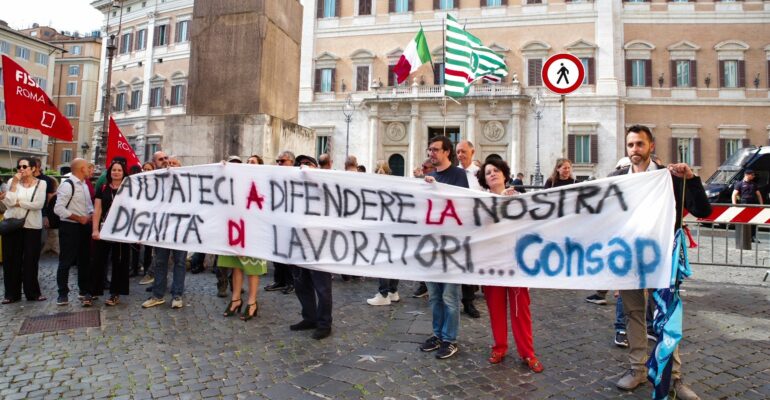 Presidio e assemblea delle lavoratrici e dei lavoratori CONSAP