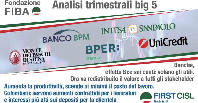 Banche, effetto Bce sui conti: volano gli utili. Colombani: ora va redistribuito il valore a tutti gli stakeholder