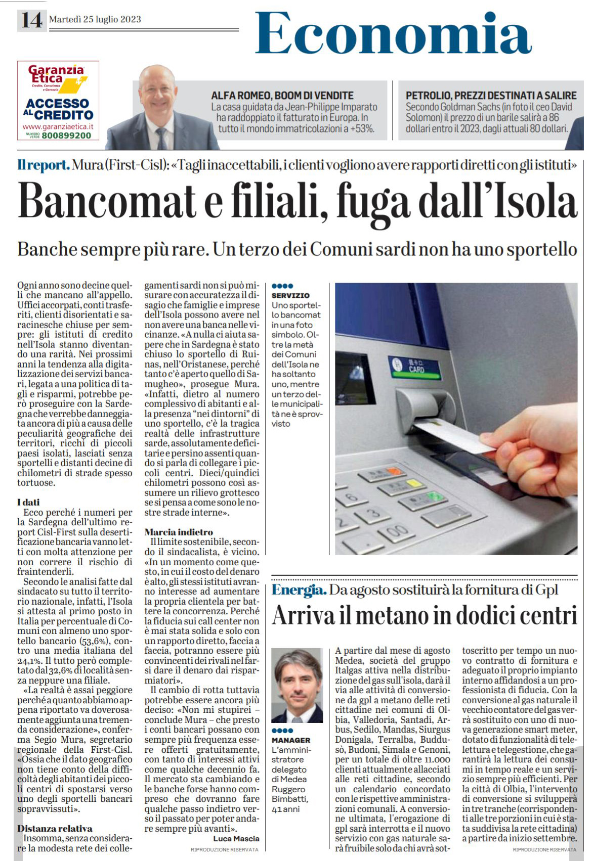 Articolo sulla Sardegna