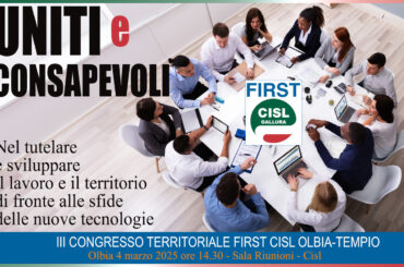 Daniele Pala eletto segretario generale First Cisl Territorio di Olbia Tempio