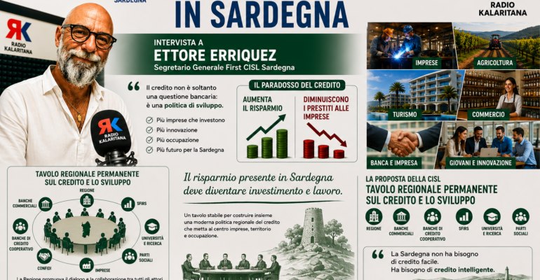 Credito e sviluppo: dopo il comunicato stampa First CISL Sardegna ai microfoni di Radio Kalaritana