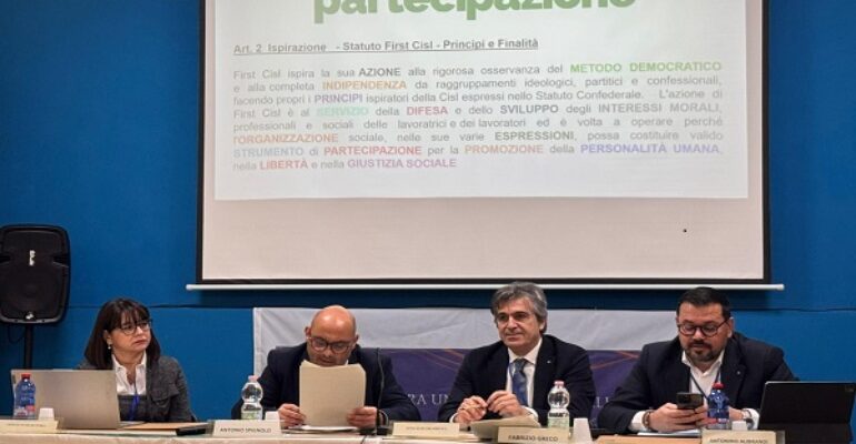 Al congresso First Cisl Messina, Antonio Spignolo riconfermato segretario. Maria Tripodo e Maria Pina Calabrese completano la segreteria